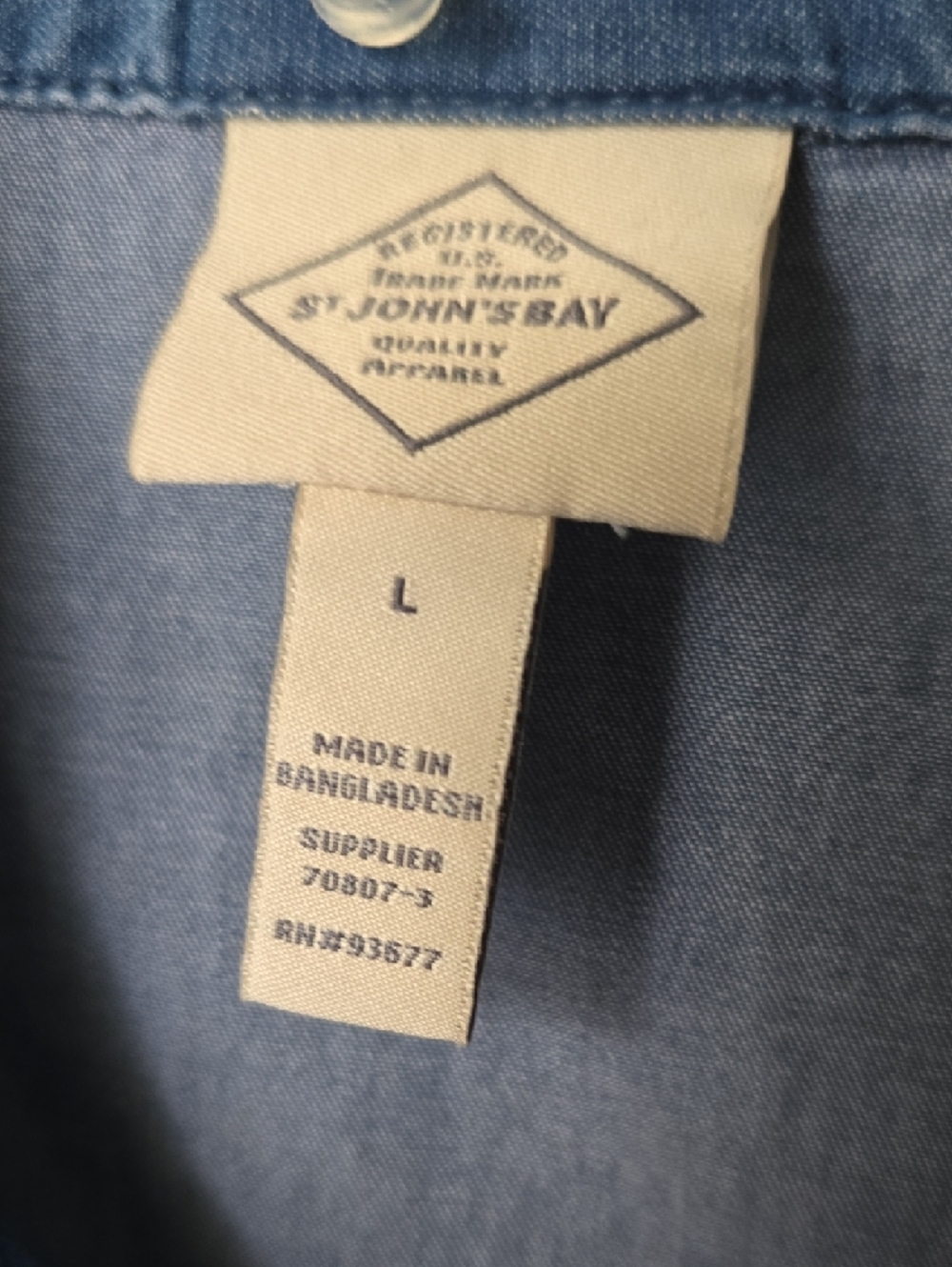 St. John's Bay Sleeveless Chambray Tunic Dress - Blue - Picture 2 of 3